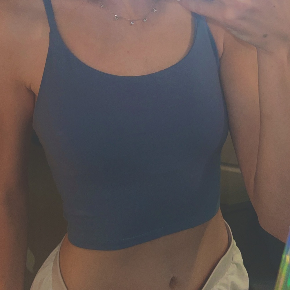 CROPPED BLUE SPORTS BRA TANK